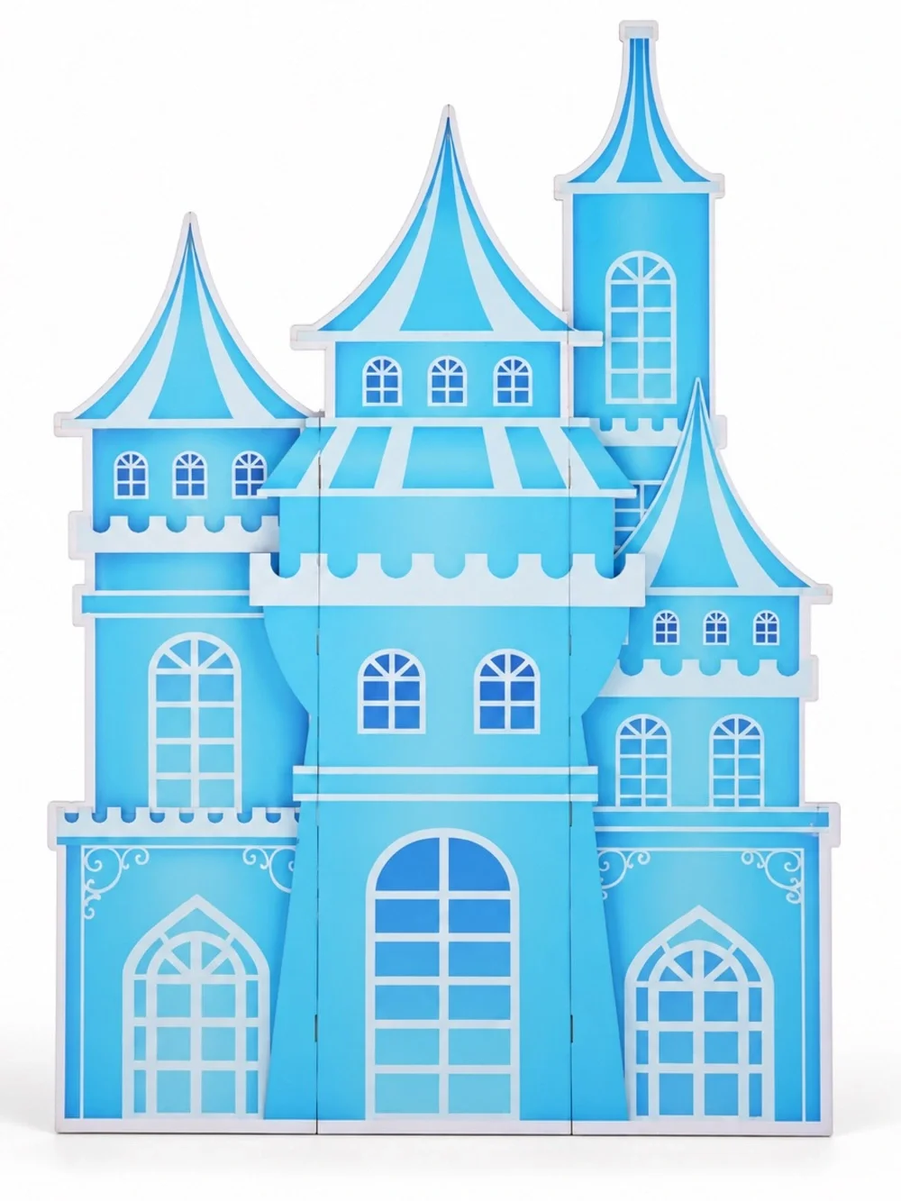 EARTHSON 5.2 Ft Blue Ice Princess Cardboard Castle Party Backdrop New